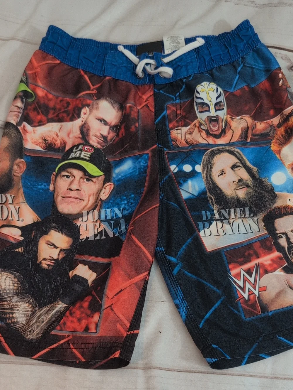 WWE Boys L 10/12 Swim Trunks John Cena Roman Reigns Orton Rey Mysterio Wrestling